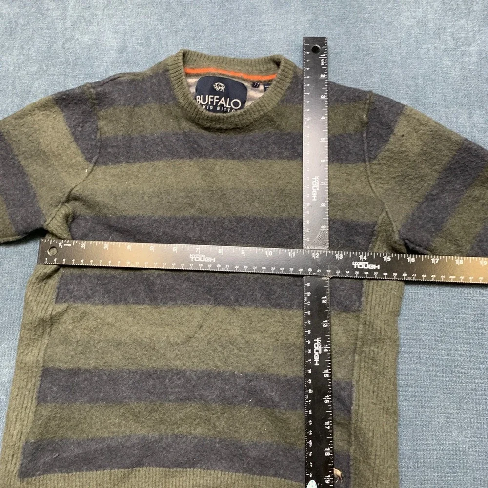 Buffalo David Bitton Cozy Sweater Men Medium Multicolor Striped Lambswool Winter